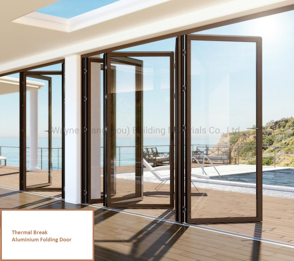10% off Series Slim Frame Aluminum Bi Fold Sliding Entrance Interior Exterior Door Thermal Break Glass Bi Folding Door Aluminium Balcony Glass Door