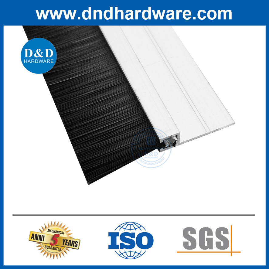 Automatic Drop Down PVC Garage Rubber Door Frame Weather Stripping Dust Proof Nylon Brush Strip Door Sweep Bottom Seal with Aluminum Carrier