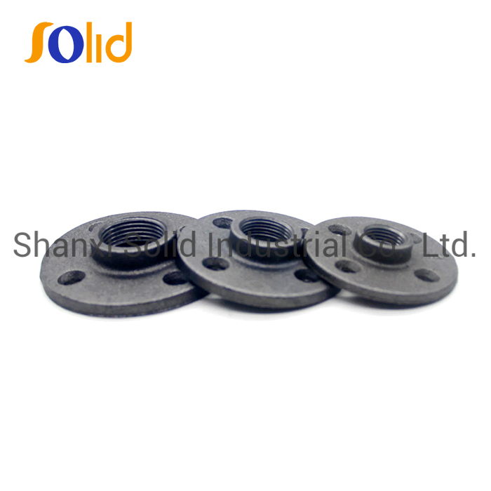 4 Bolt Holes Female NPT Thread Galvanized Malleable Iron Round Floor Flange