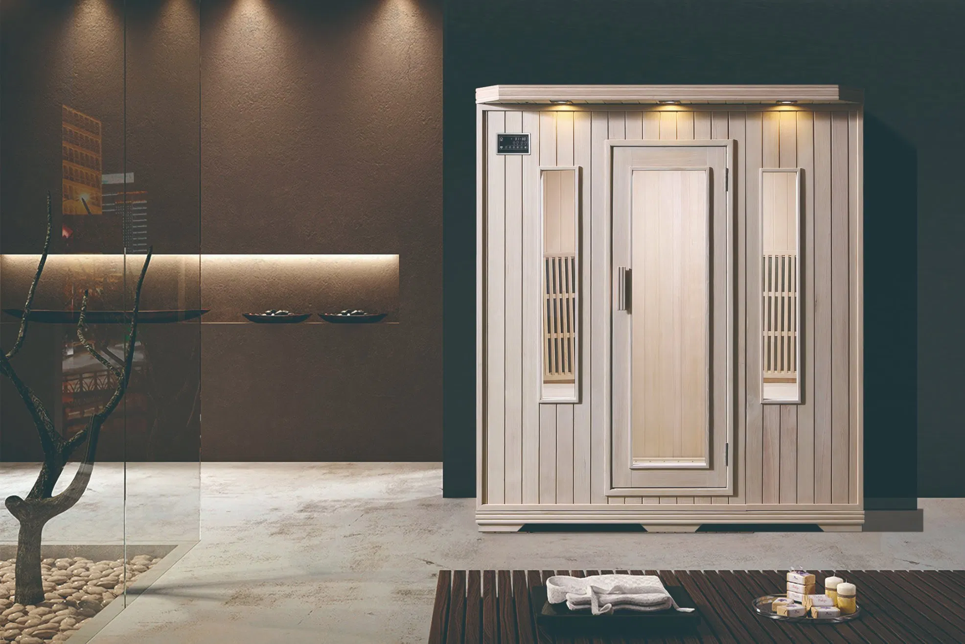 High Quality Large Size Outdoor Sauna Solid Wood Red Cedar Home Indoor Infrared Sauna Room