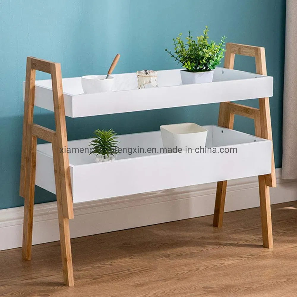 Elegant Bamboo Plant Stand with Rectangular Tray for Home Decor