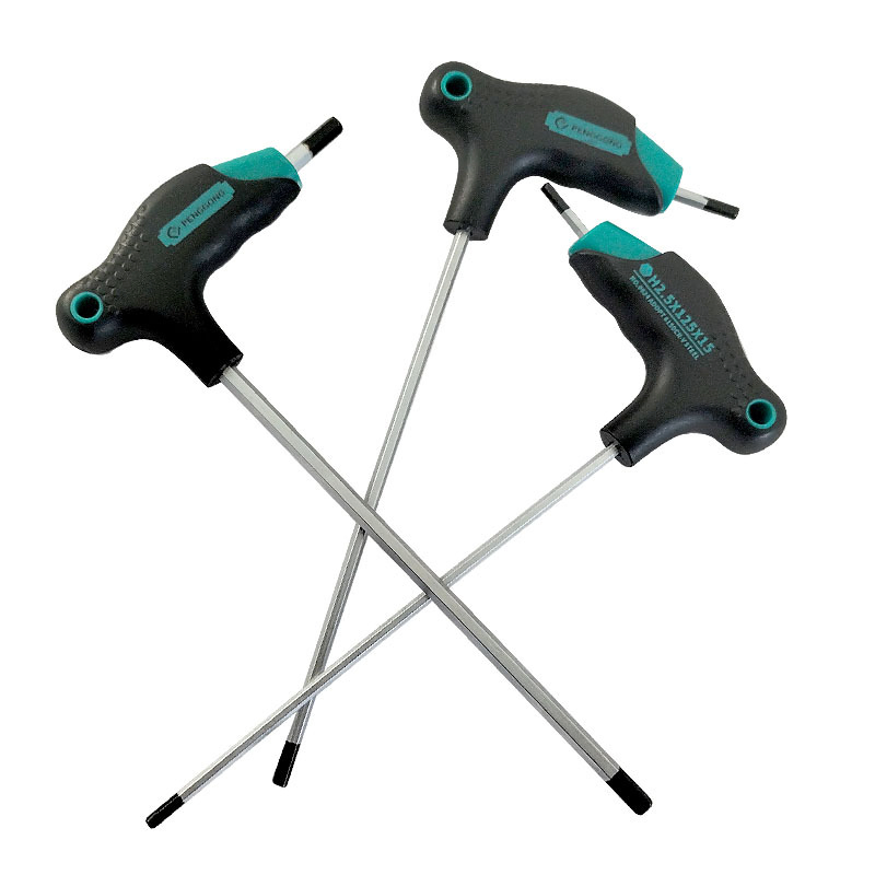 Plastic-Handled T-Shaped Allen Wrench, Flat-Head Walking Stick Type, Extended and Labor-Saving Hand Tool