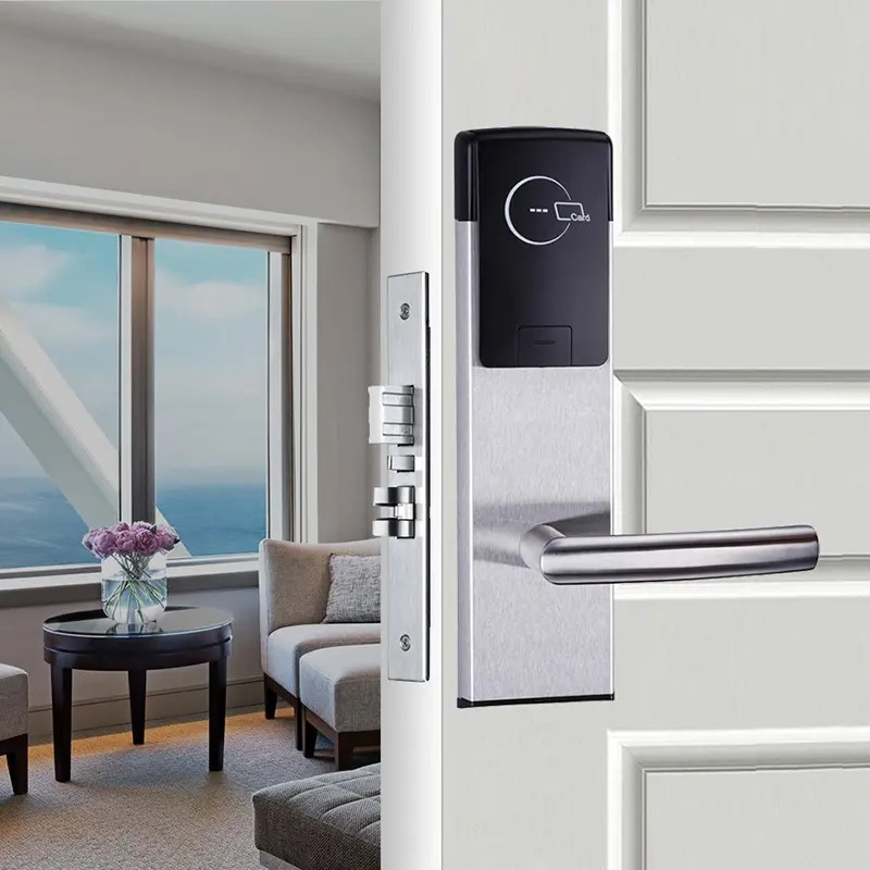 Card Door Lock Electronic Door Handle Lock Smart Hotel Wireless Door Lock
