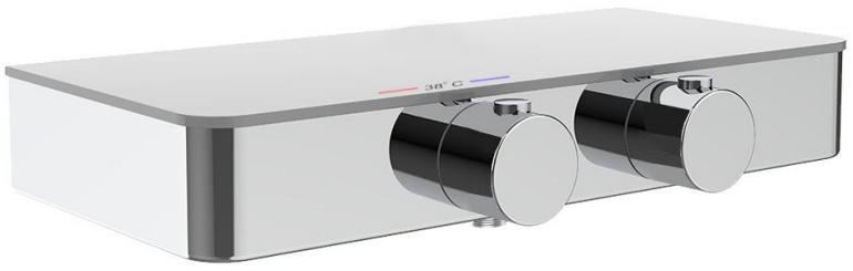 Sanitary Bathroom Bar Shower Water Tap Thermostatic Shower Mixer Sliding Rail with Shelf, Sliding Bar, Hand Shower