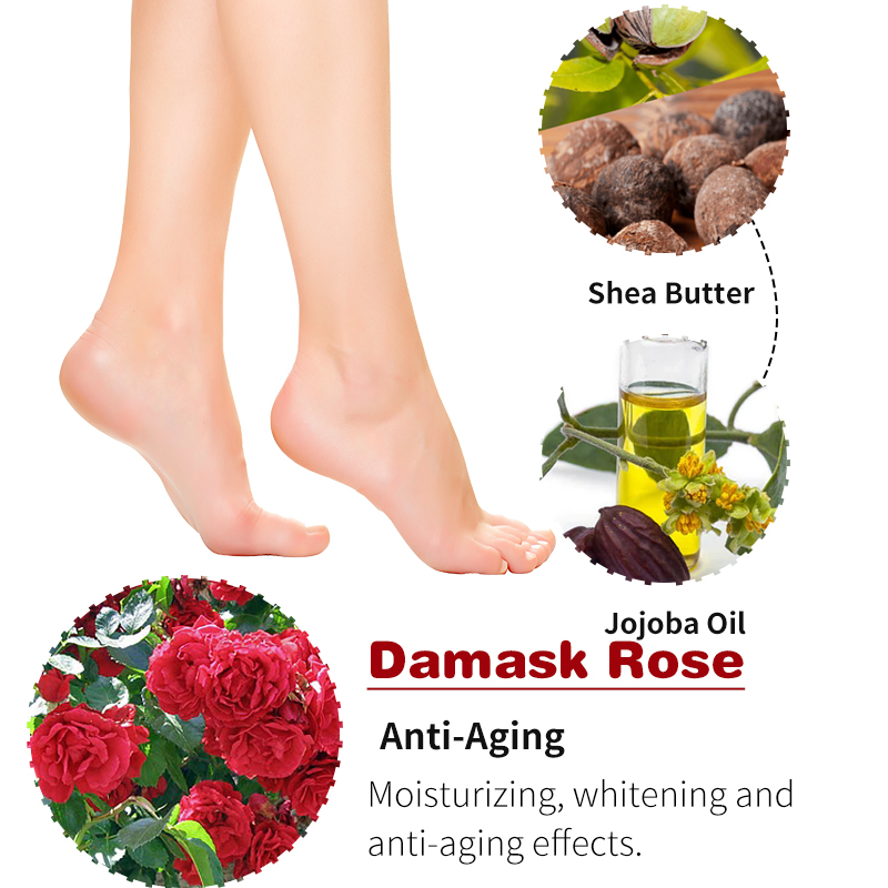 Deep Hydrating Exfoliating Moisturizing Remove Dry Dead Skin Soothing Rose Foot Mask