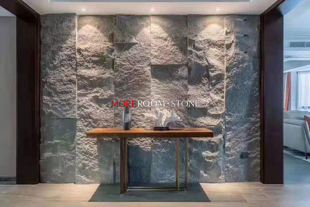 Interior Living Room Carving Stone TV Backdrop Wall Decor