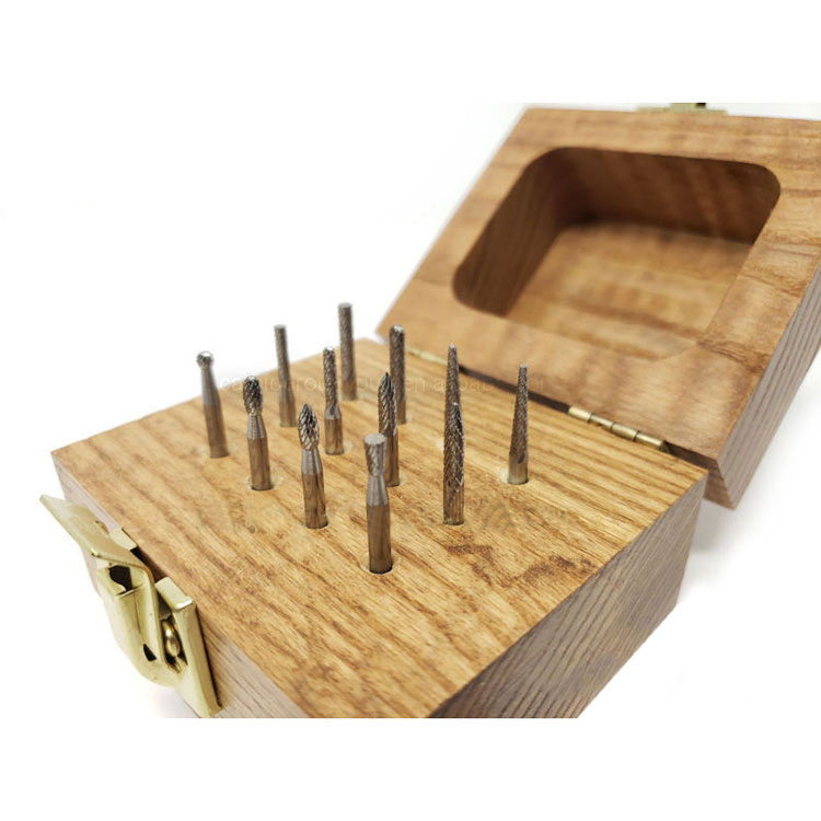 Wholesaler Double Single 1/4 Inch 6.35mm 3mm Shank Diameter 10pcstungsten Carbide Drill Bits Rotary Files Burr Tool Set