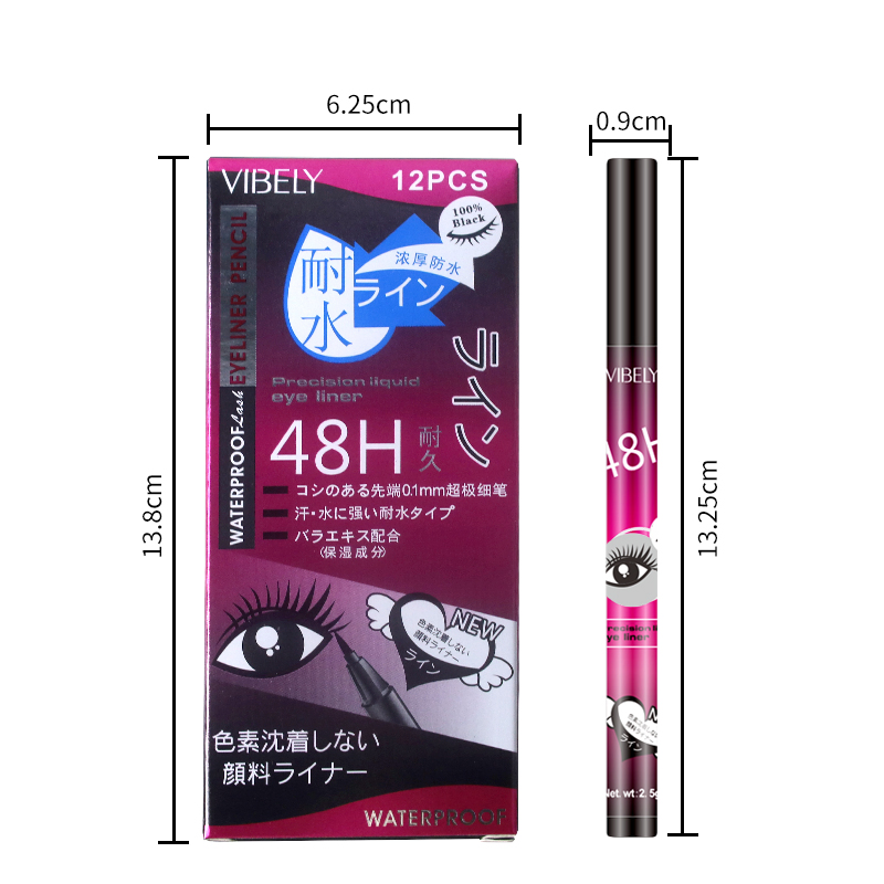 Wholesale Eye Makeup 36 Hours Long Lasting Non-Smudge Waterproof Black Eyeliner Set