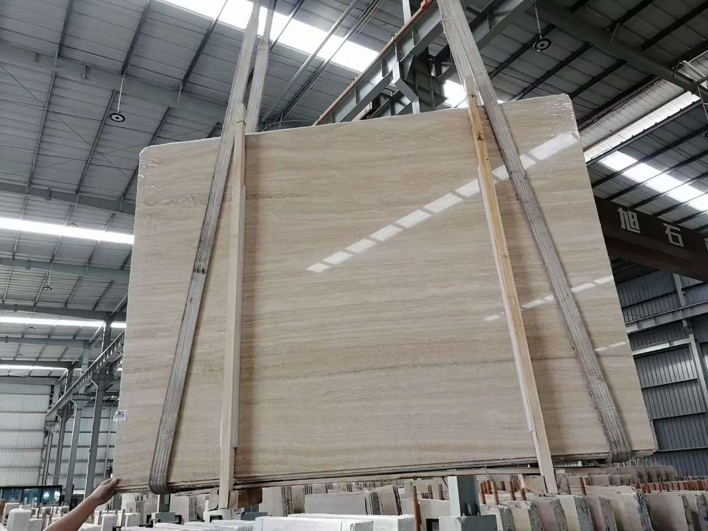 China Wholesale Marble Stone Travertine Pacific Travertine Pavers Honed Marble Slab Travertine Outdoor Floor Tile for Projects