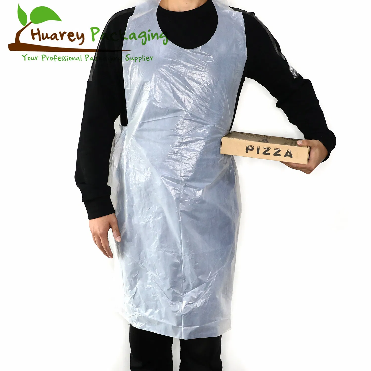 PE Disposable Transparent Water-Proof Apron Kitchen Food Factory Barber Shop Apron