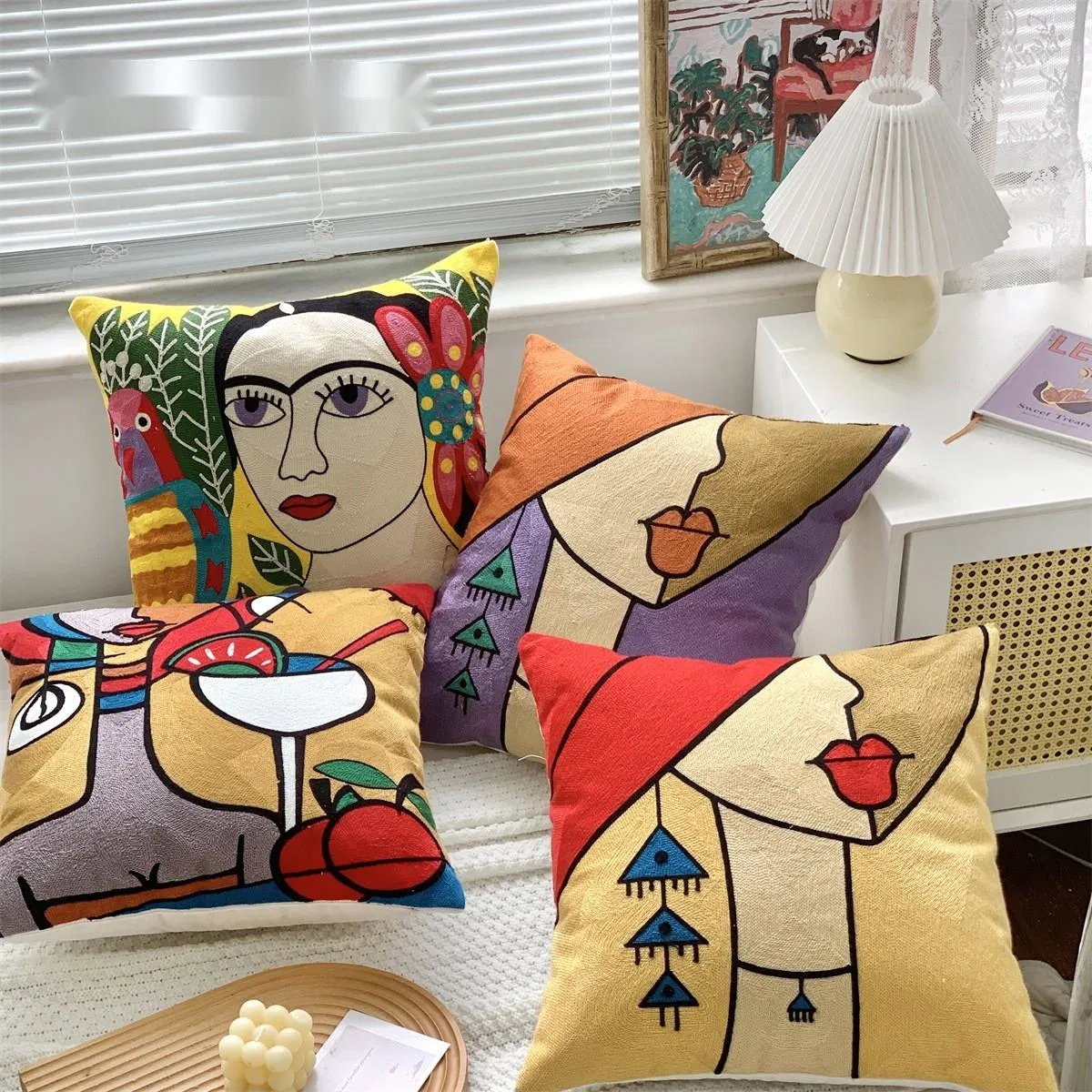 Abstract Picasso Graffiti Pillow Art Polyester Peachskin Pillowcase Modern Sofa Pillow