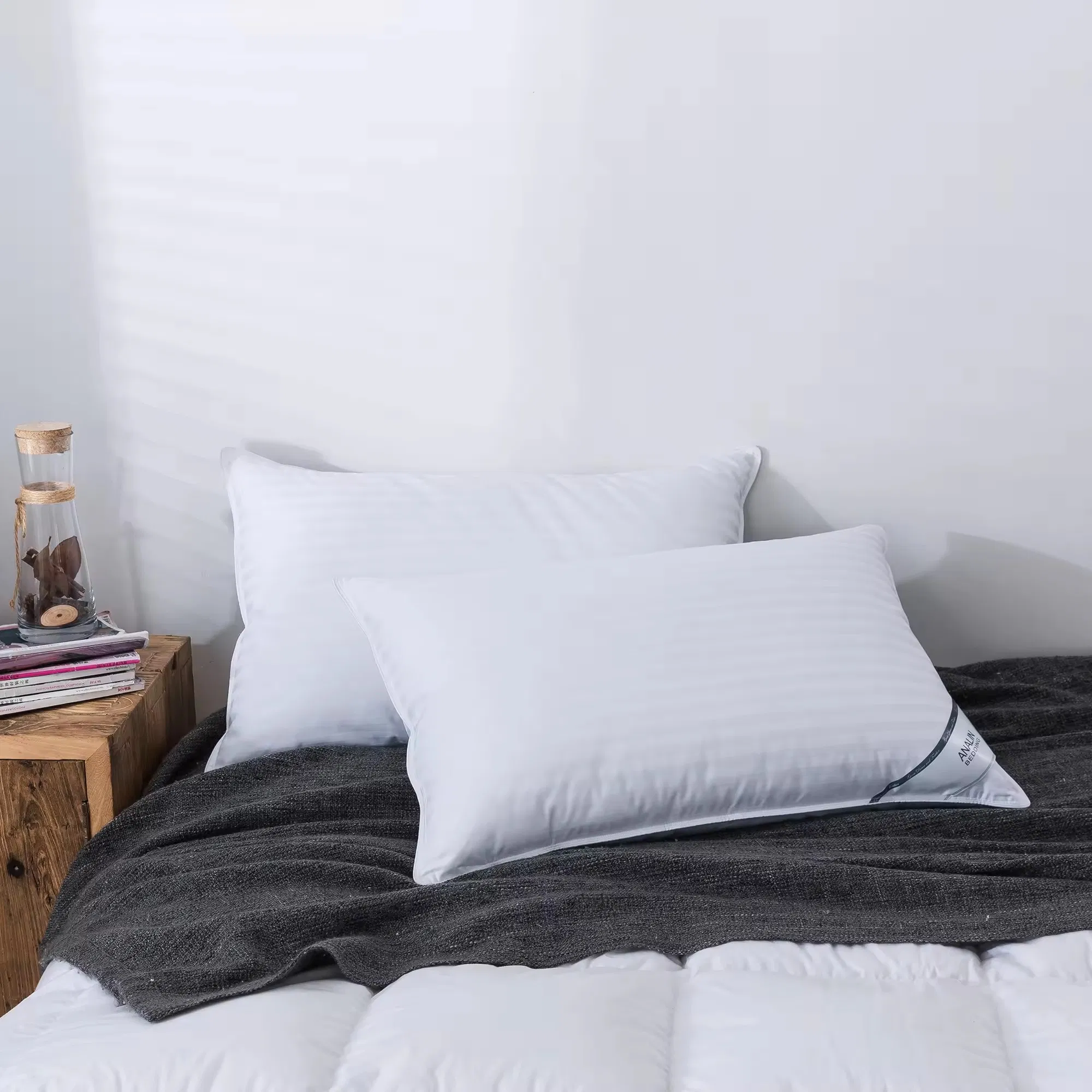 White Goose Duck Feather Down Hotel Soft Bed Sleeping Pillow Insert