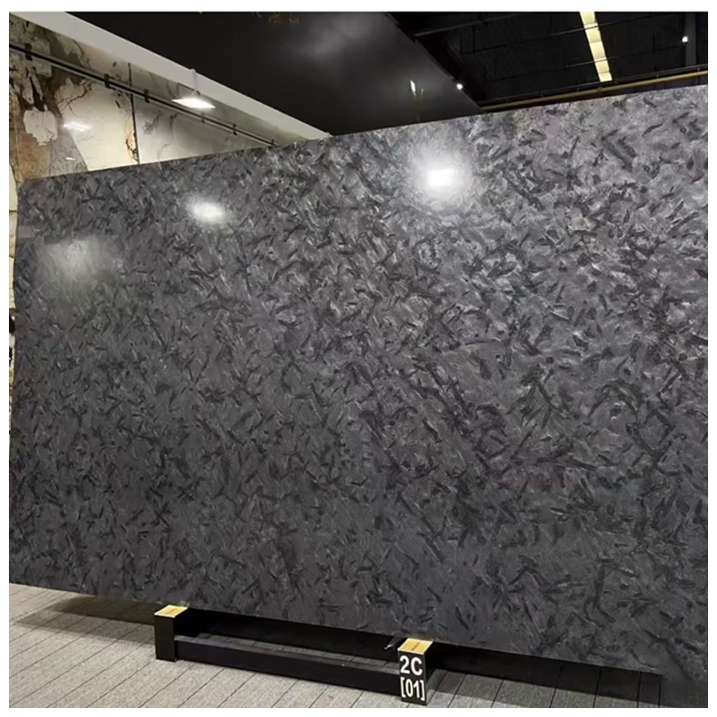 Brazilian Luxury Black Matrix Quartzite Leathered Slabs