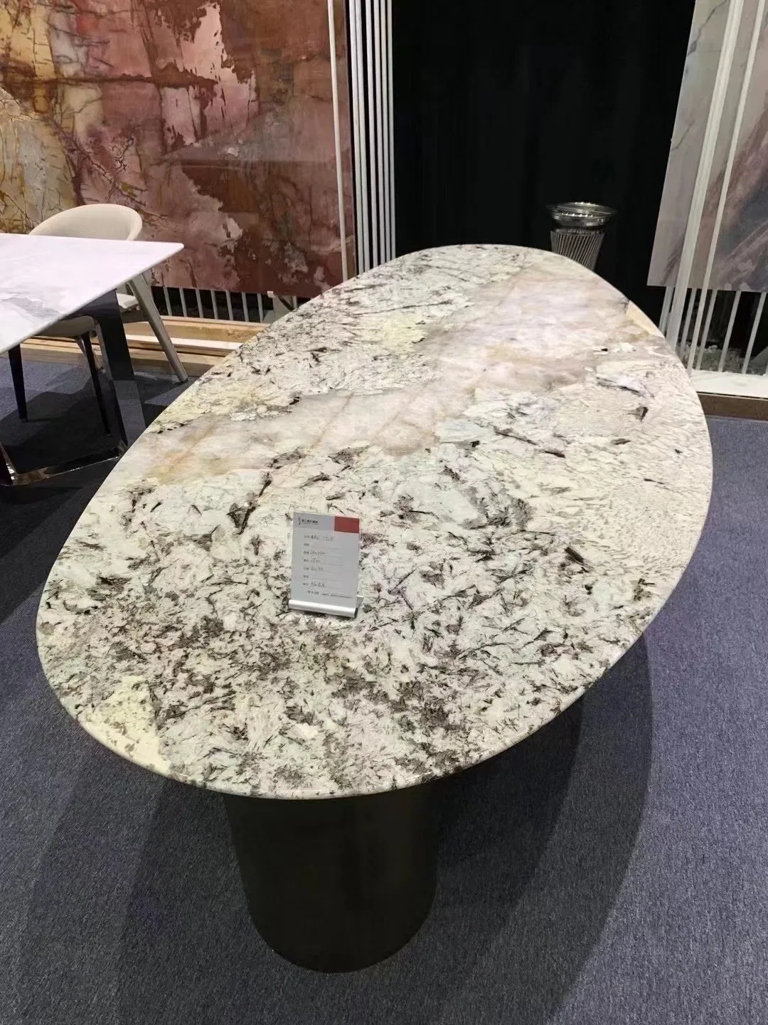 Customized Cut Square and Oval Shape Marble Stone Table Top for Wholesale