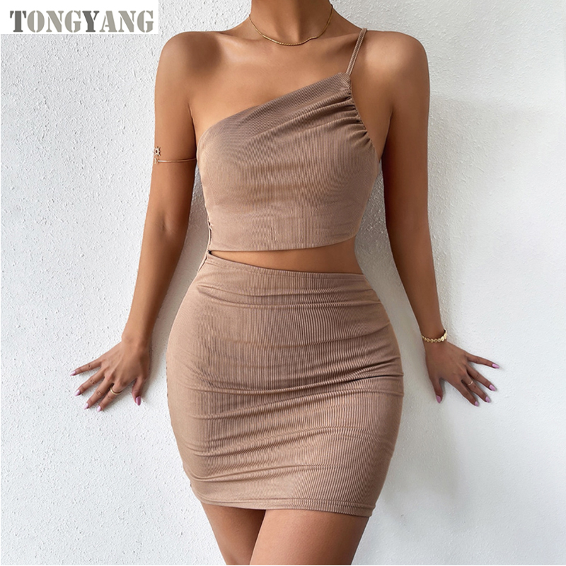 Платье женское мини летнее на одно плечо с открытой спиной