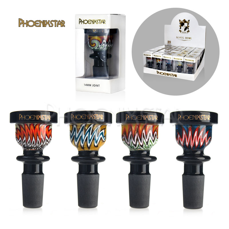 Phoenix Star Glass Bowl Mixed Colors with Display Package Smoking Accessories Wholesale