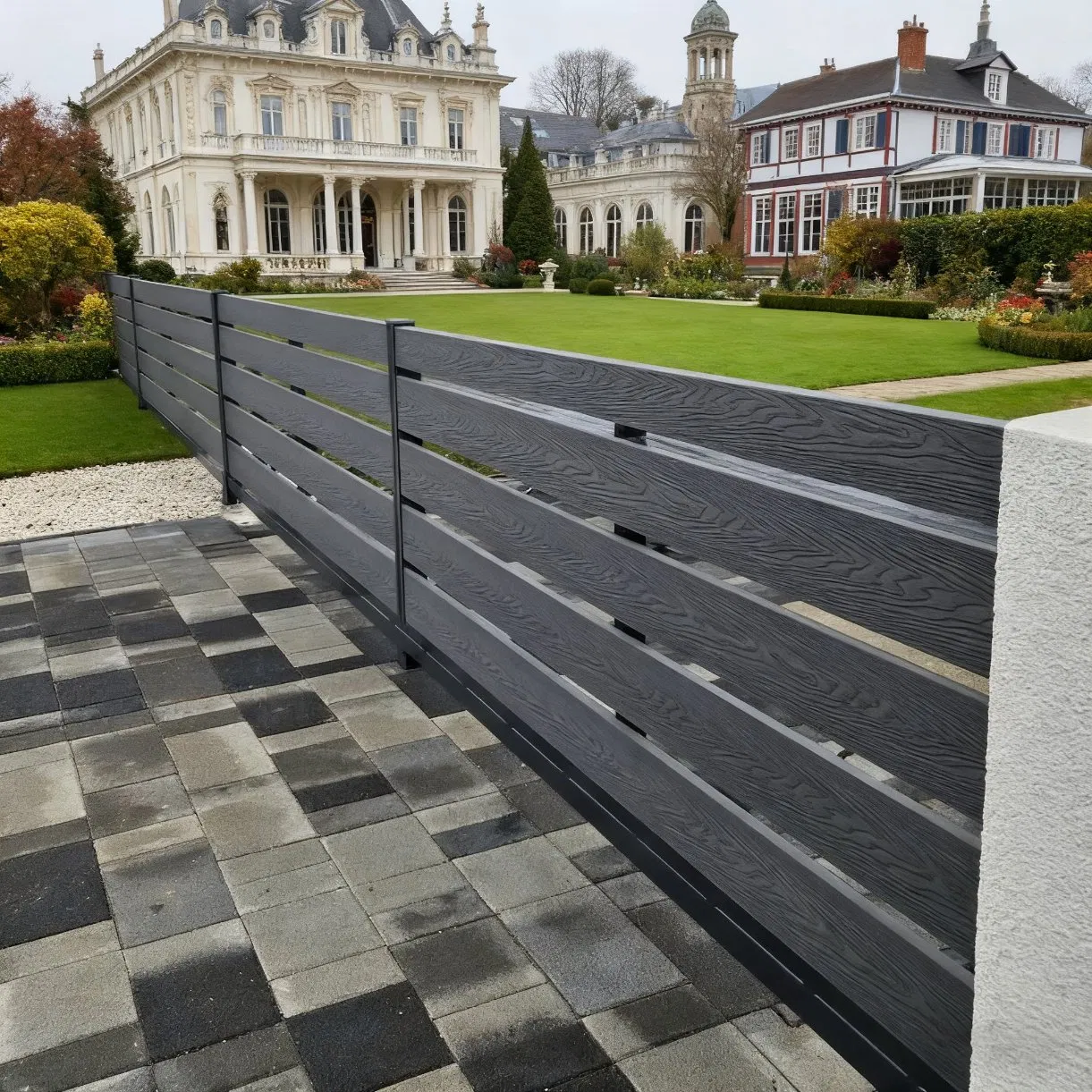 Environmentally Safe Various Color Custom Size Qutdoor Wood Plastic Composite Fence