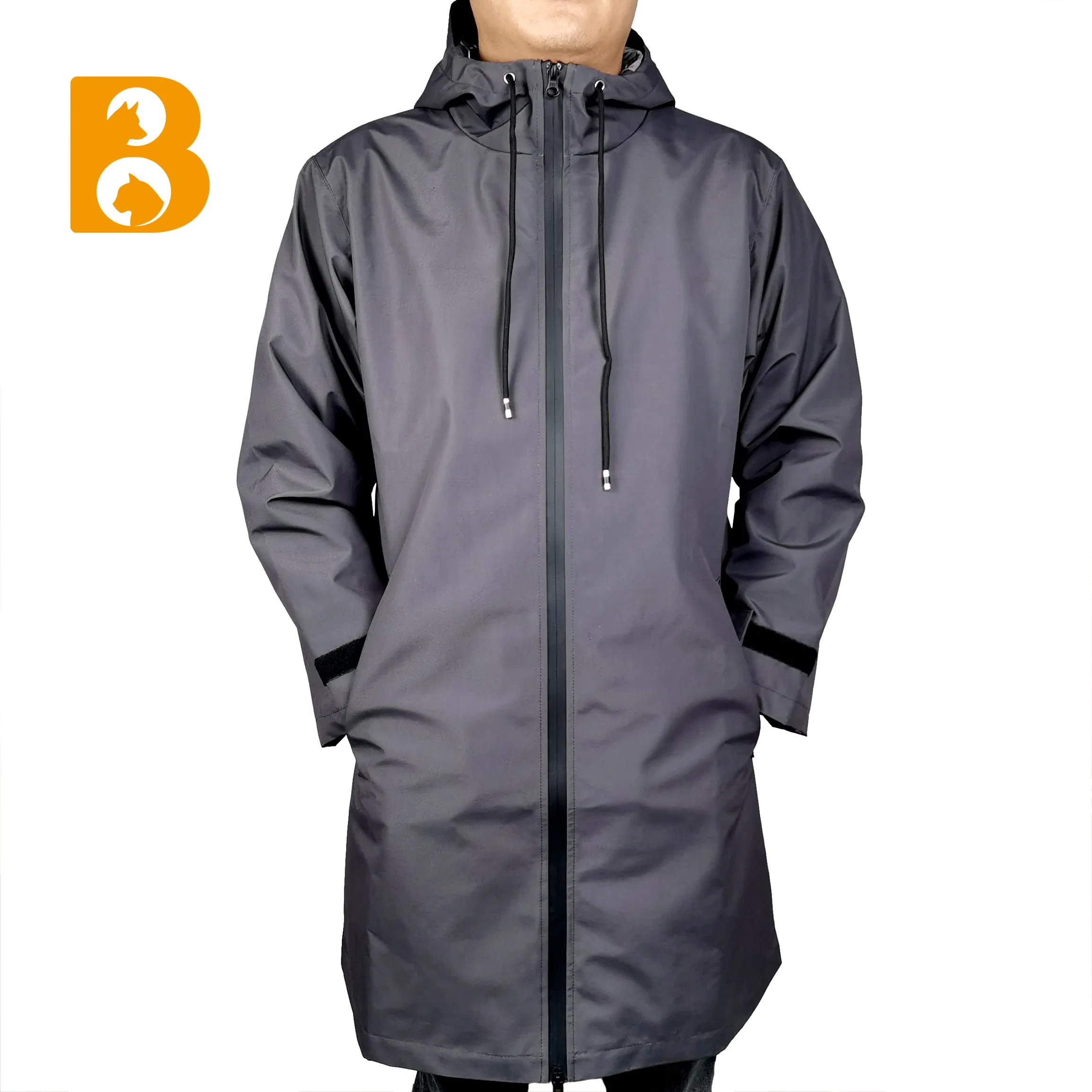 Black Oxford Windproof Waterproof Breathable Warm Human and Dog Matching Rain Coat