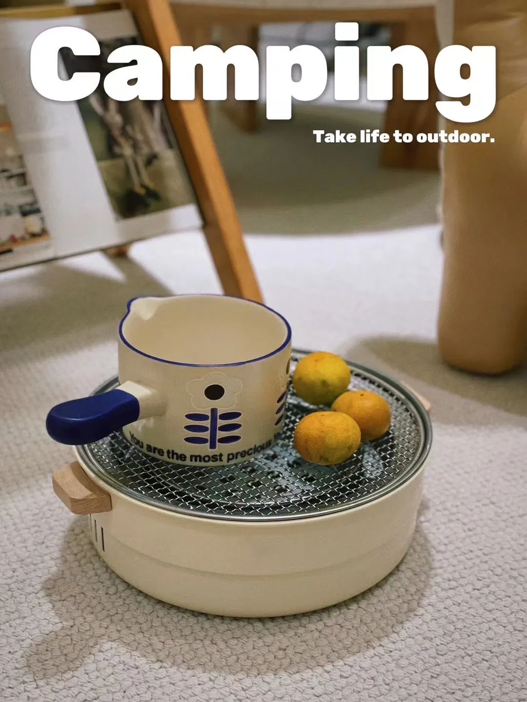 Multifunctional Outdoor Camping Stove Set for Tea & BBQ, Portable Small Smokeless Grill, Household Tabletop Barbecue Stove for Picnic & Backyard