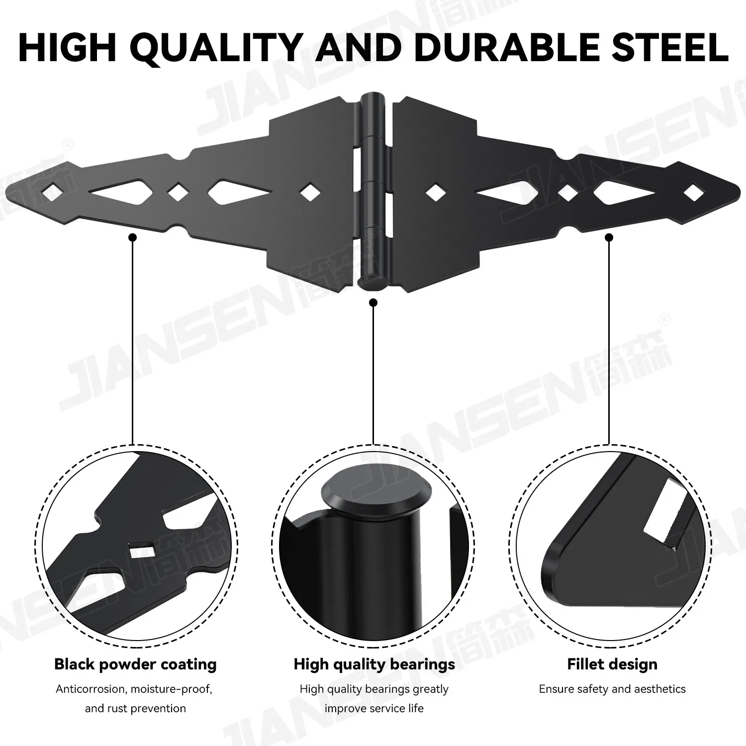 OEM Heavy Duty Wood Fence Gate Hinge Latch Metal Kit