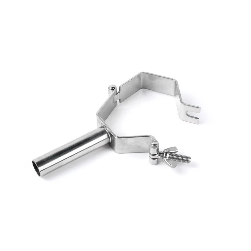 Sanitary Stainless Steel Single Pin Hexagon Pipe Holder/Support with Handle
