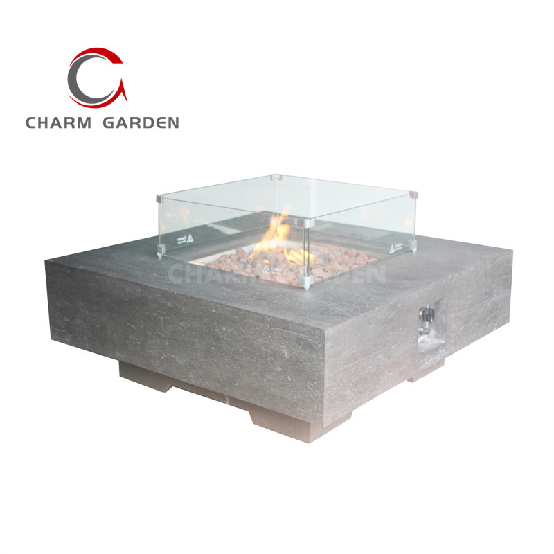 Charm Garden Big Square Fireplace Czyg218 Outdoor Garden Square Fire Cube 60000 BTU Patio Heater Fire Pits Table