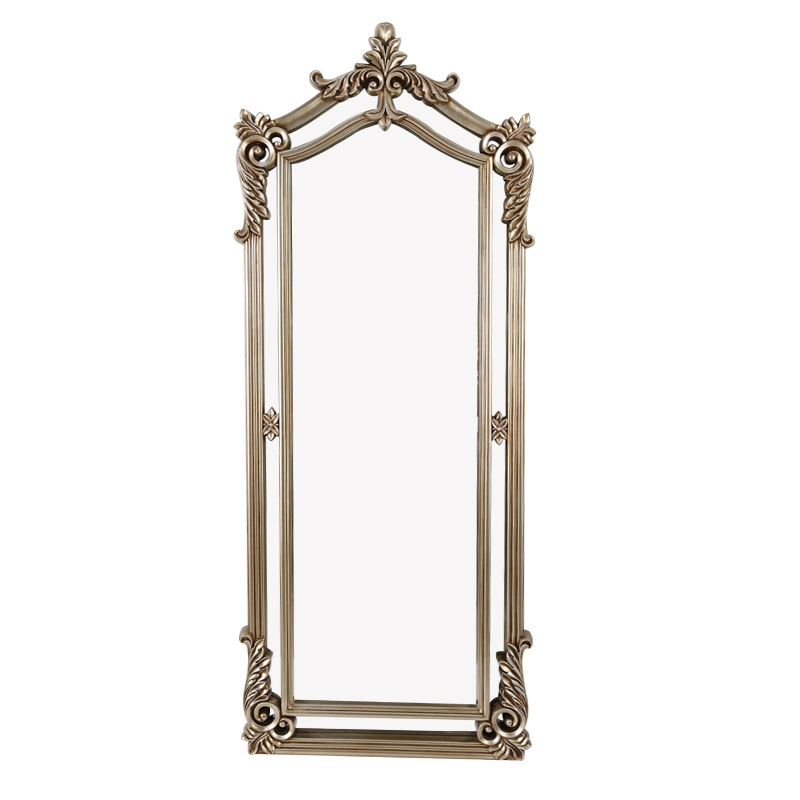 European Carved Full Length Glass Mirror Retro Floor Mirror Dressing Mirror Clothing Store Fitting Mirror