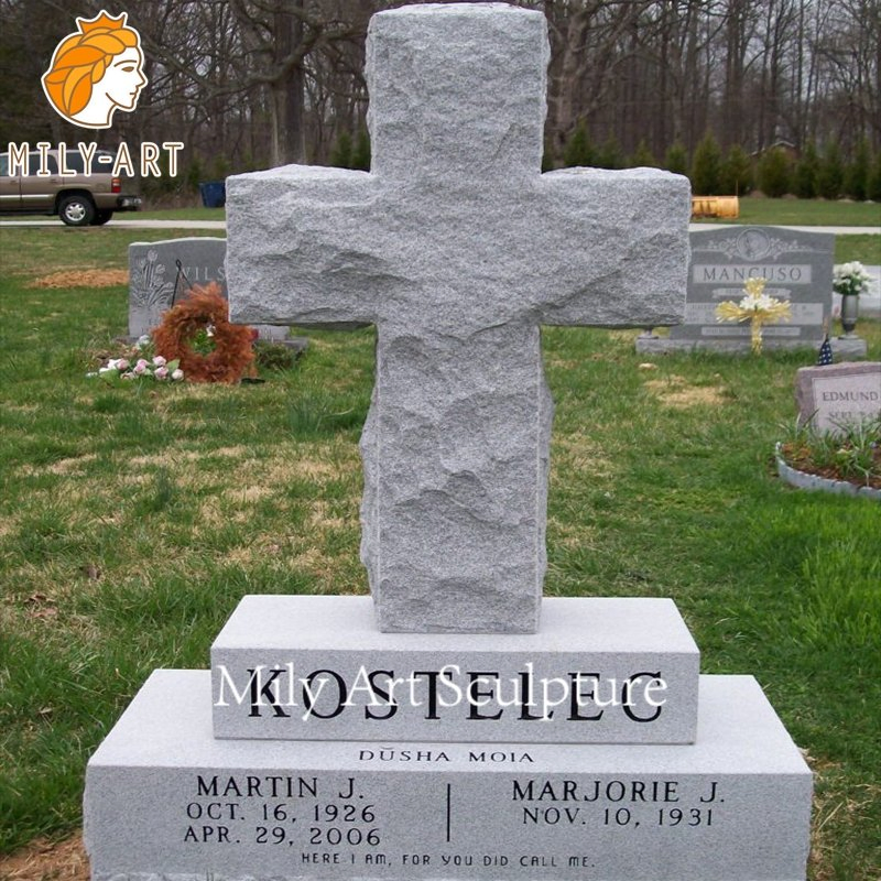 Customized Garden Natural Granite Cross Tombstones