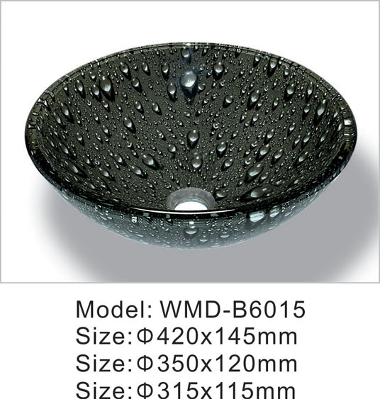 Polishing Glass Round Cusomized Design Bathroom Vanity Sink Basin
