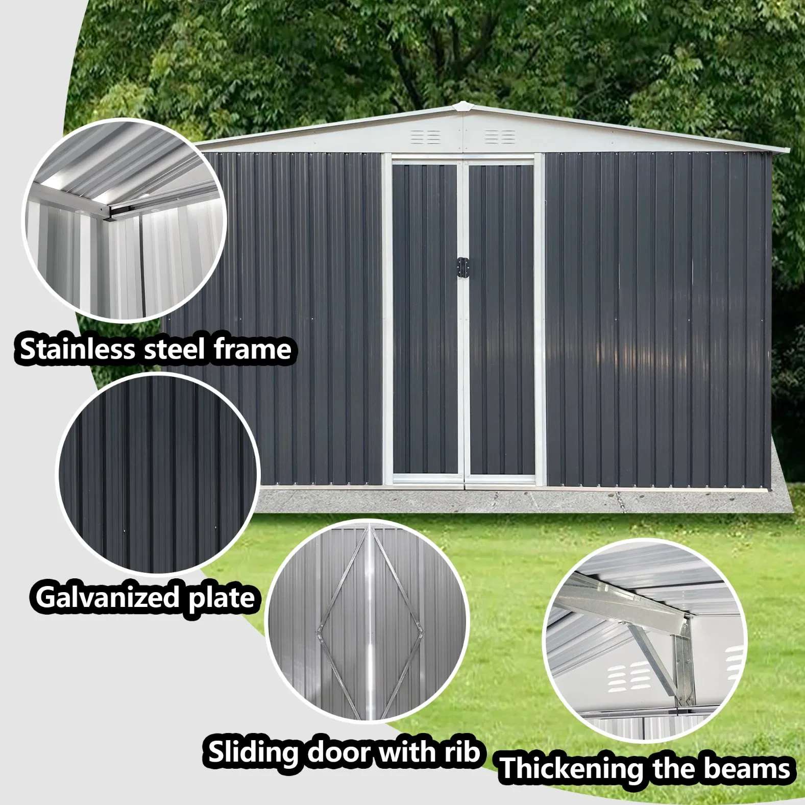 12*10FT Easy Assembly DIY Tool House Practical Storage Shed Transforms Yard Into Organized Space Flexible Home Garden Shed Prefabricated Shed