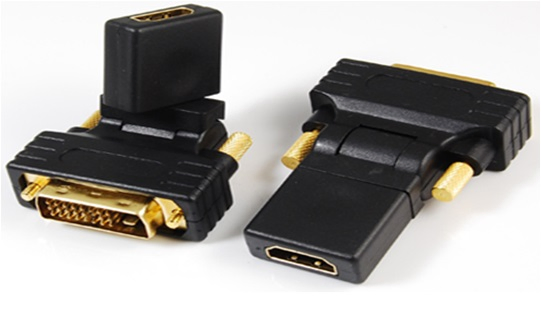 Адаптер DVI (24+1) Male - HDMI Female, вращающийся 270°