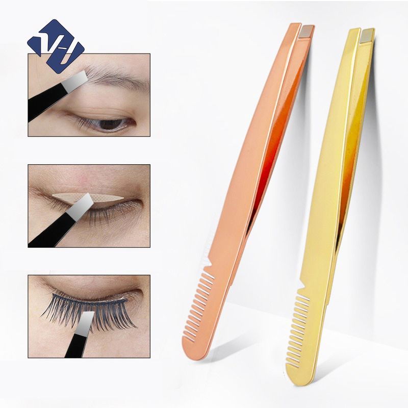 Wholesale Stainless Steel Cosmetic Beauty Tools Set Eyelash Eyebrow Makeup Tweezers