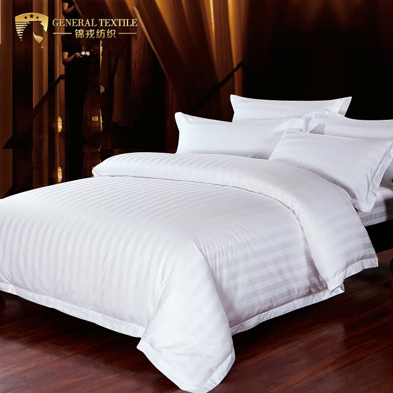 Wholesale Luxury Bedding Set 330tc White 100% Cotton Hotel Bed Linen (JRL005)