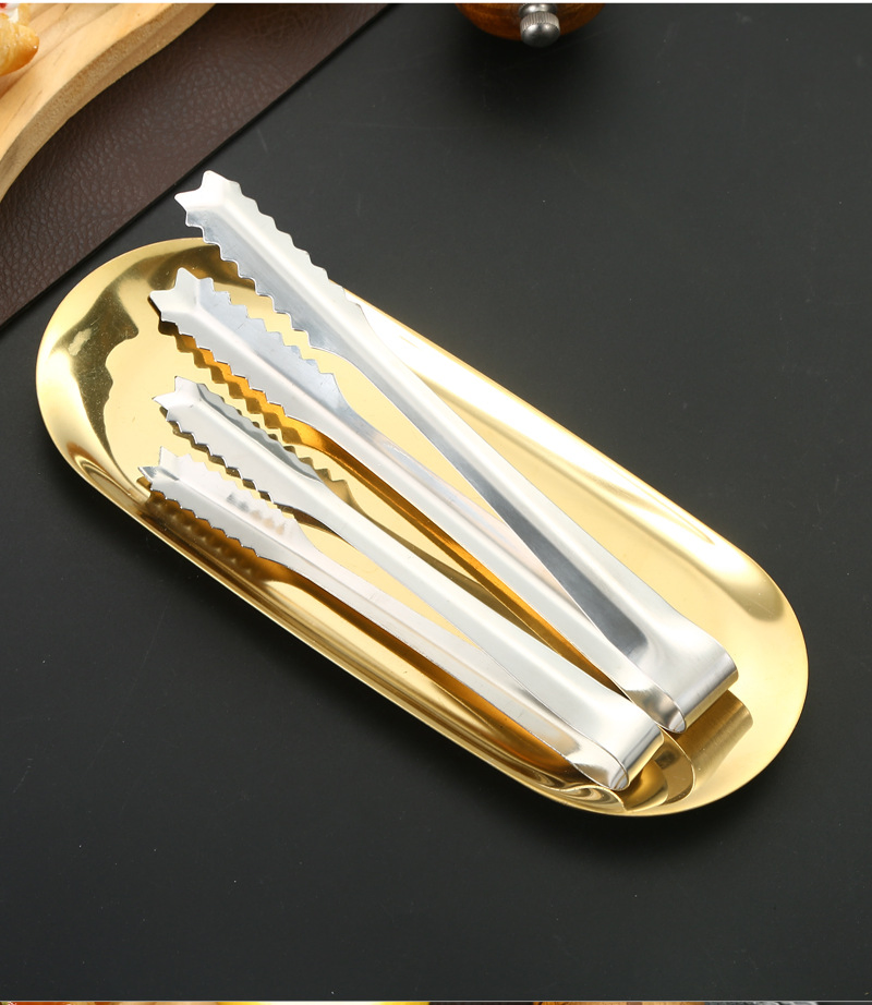 Custom Logo Mini Small Kitchen Accessories 304 Stainless Steel Sugar Ice Cube Clip and Ice Tong