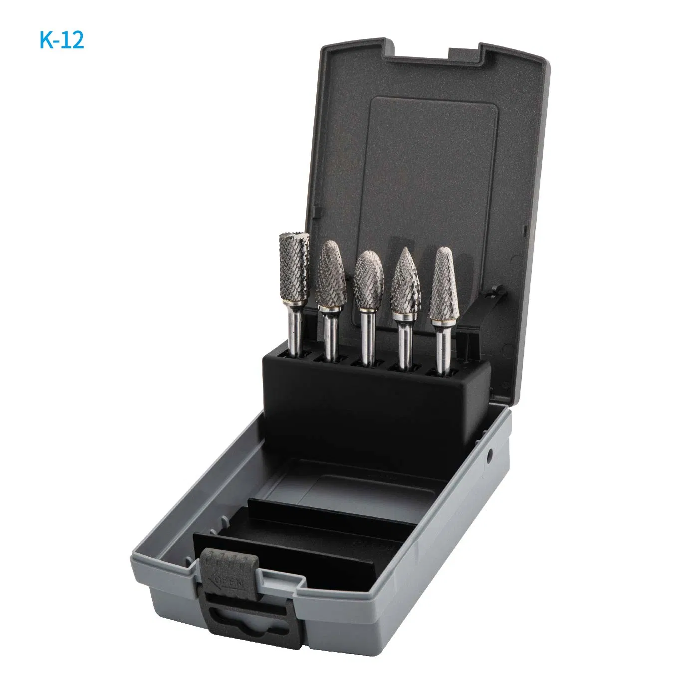 Rose Plastic Box Packed Super Quality 5PCS 12mm Tungsten Carbide Rotary Burr Set