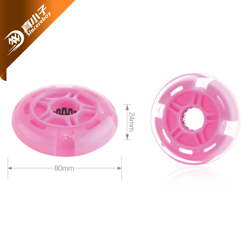 PU Flash Wheel Inline Skates Wear-Resistant Silent Transparent PU Flash Wheel 80*24mm