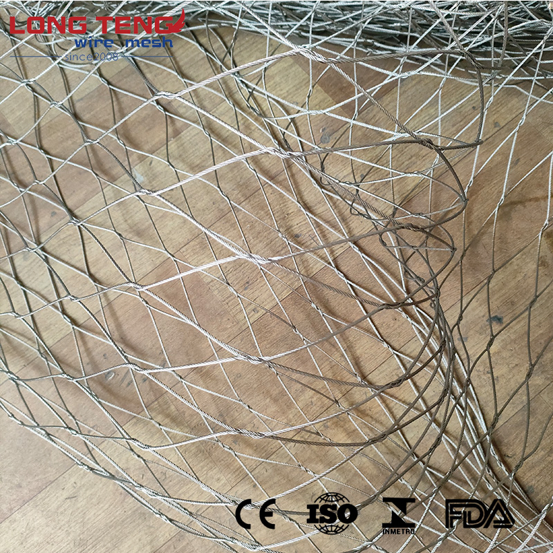 SS304 316 Knotted Metal Wire Rope Mesh for Architecture Design and Safety Nets
