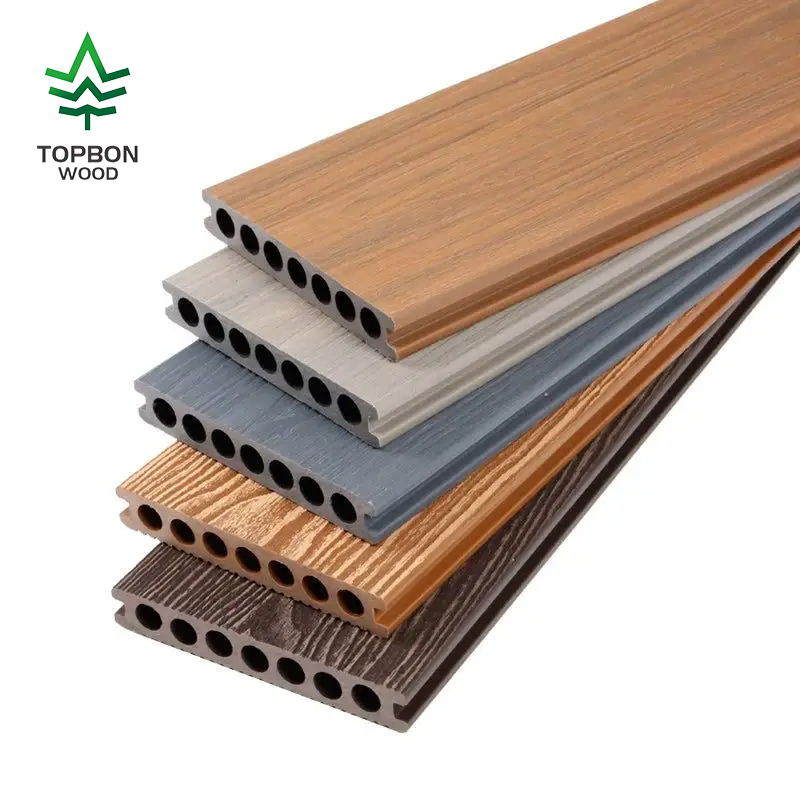 PC Decking Design 3D Embossing Wood Plastic Composite WPC Composite Decking