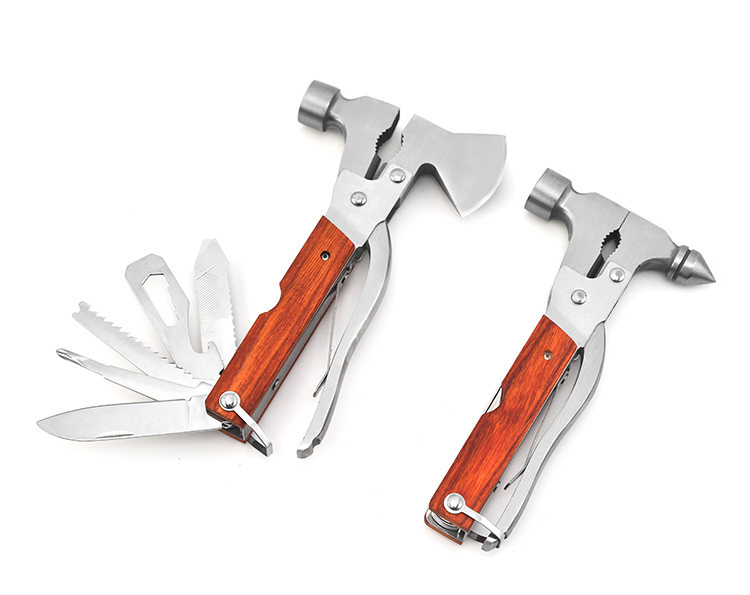 New Design Camping Outdoor Packing Hiking Multi Function Combination Tool Pliers Screwdriver Knife Hammer