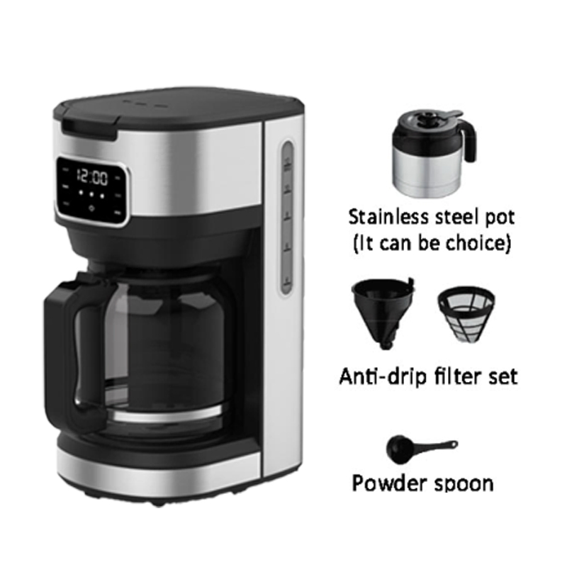 Extraction Coffee Maker Machine 900W 1.5L Glass Tea Pot Stainless Steel Housing Brew