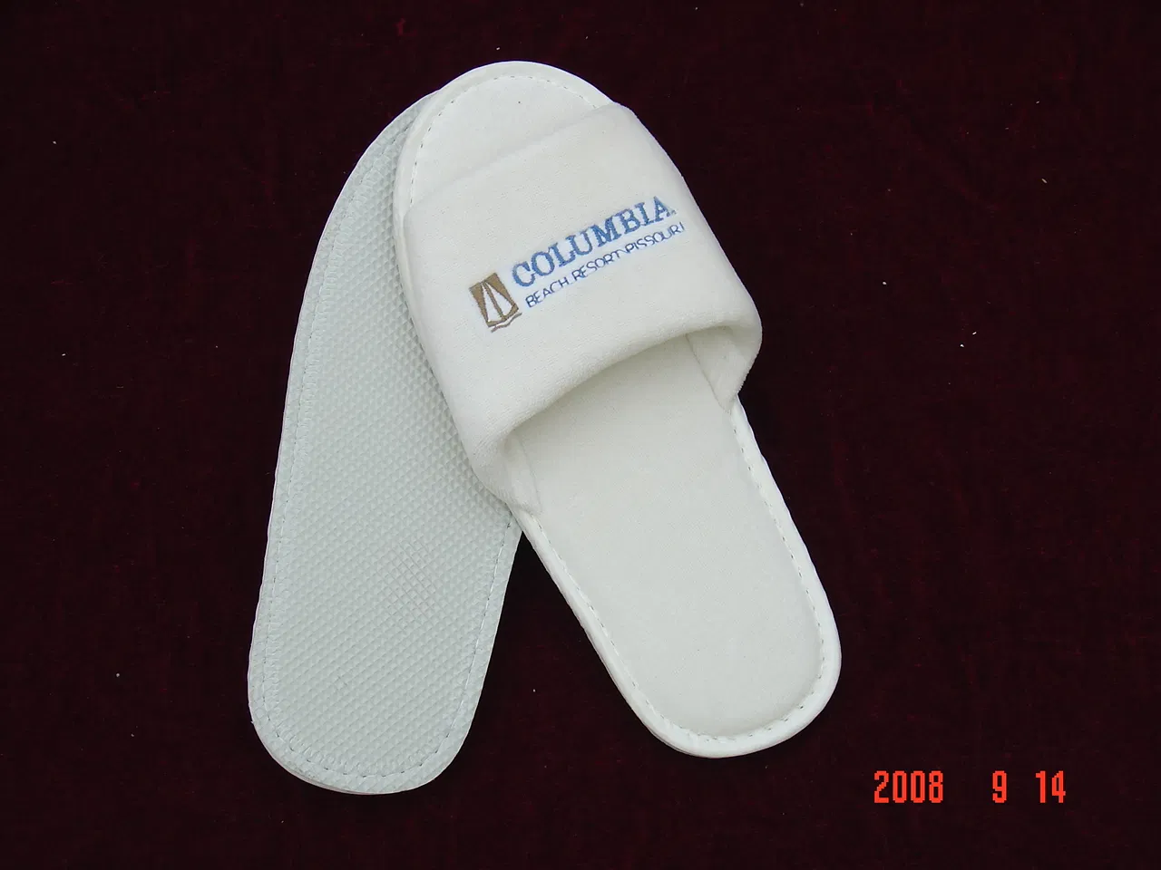 Chic Hand Made Hotel Slippers with Plush Polyester Velour Upper