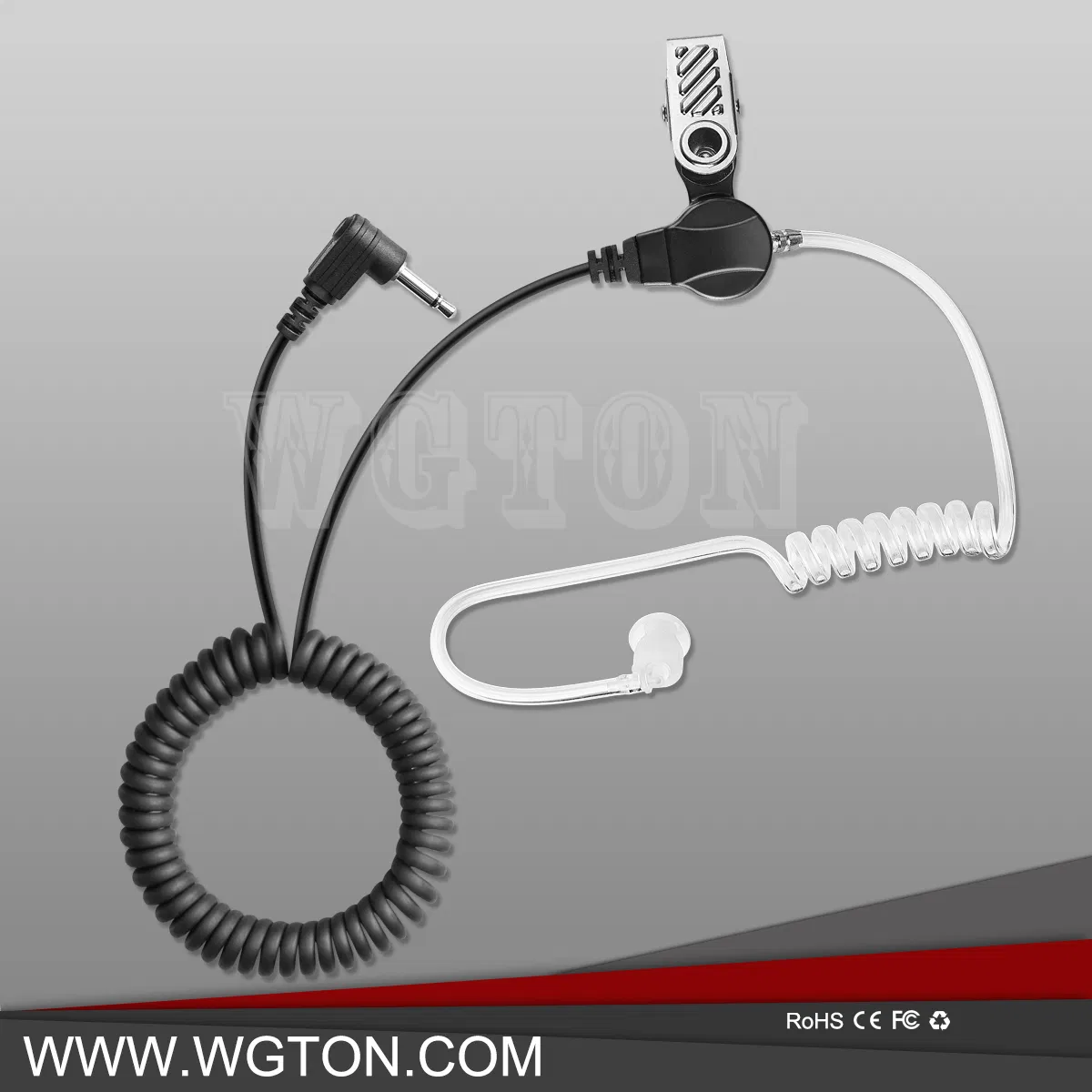 Скрытый наушник-гарнитура для рации с акустической трубкой