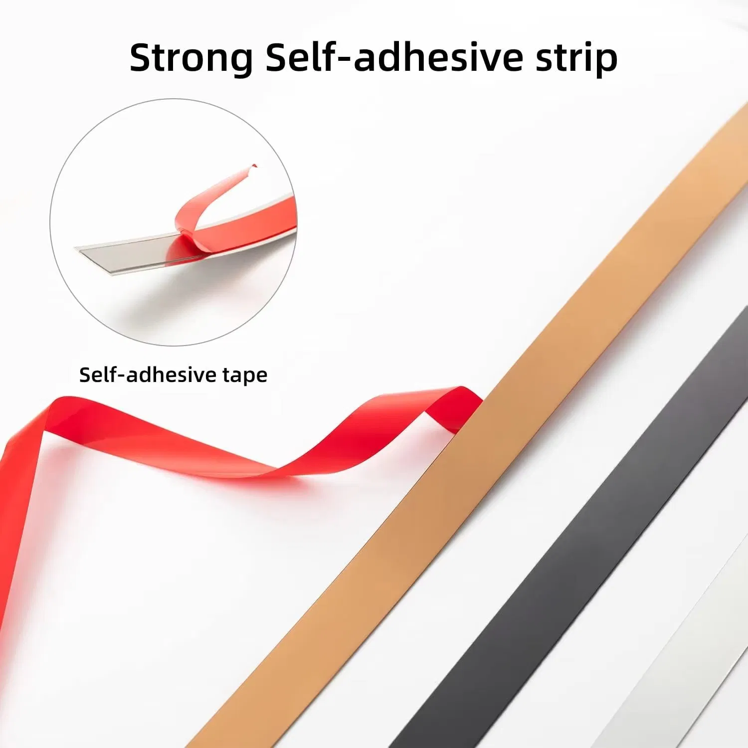 India 201 304 Stainless Steel Flat Strip Trim Patti with Self-Adhesive Backing for Edge Protection