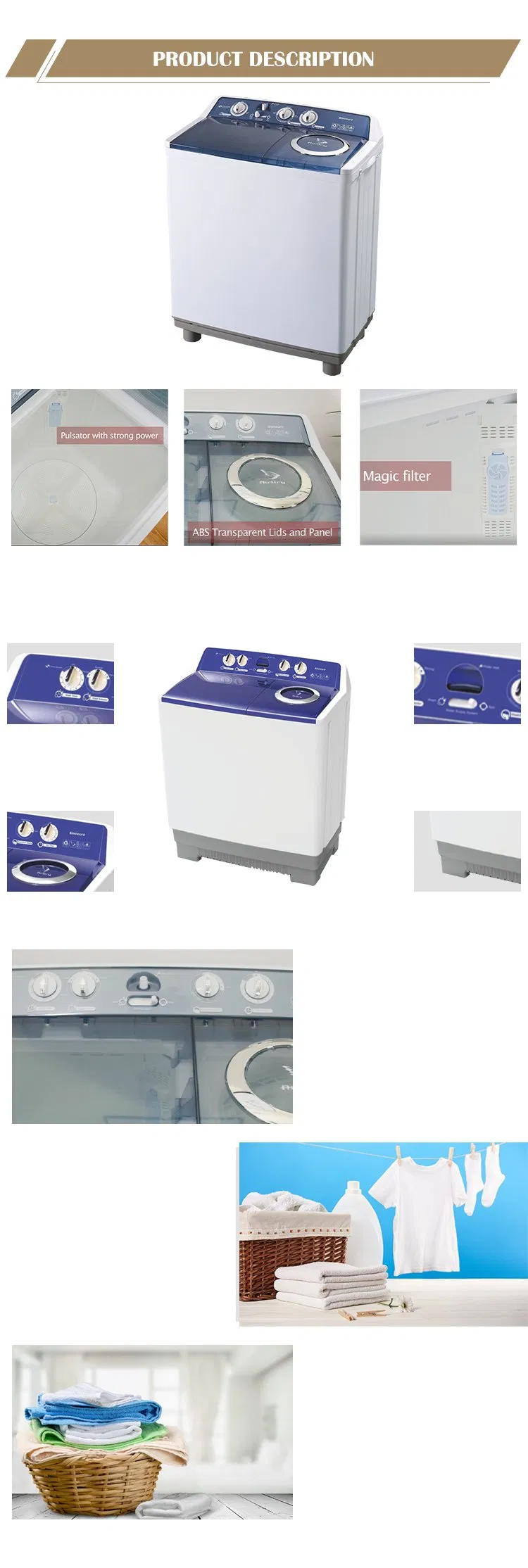 Fully Range Semi Automatic Twin Tub Washing Machine