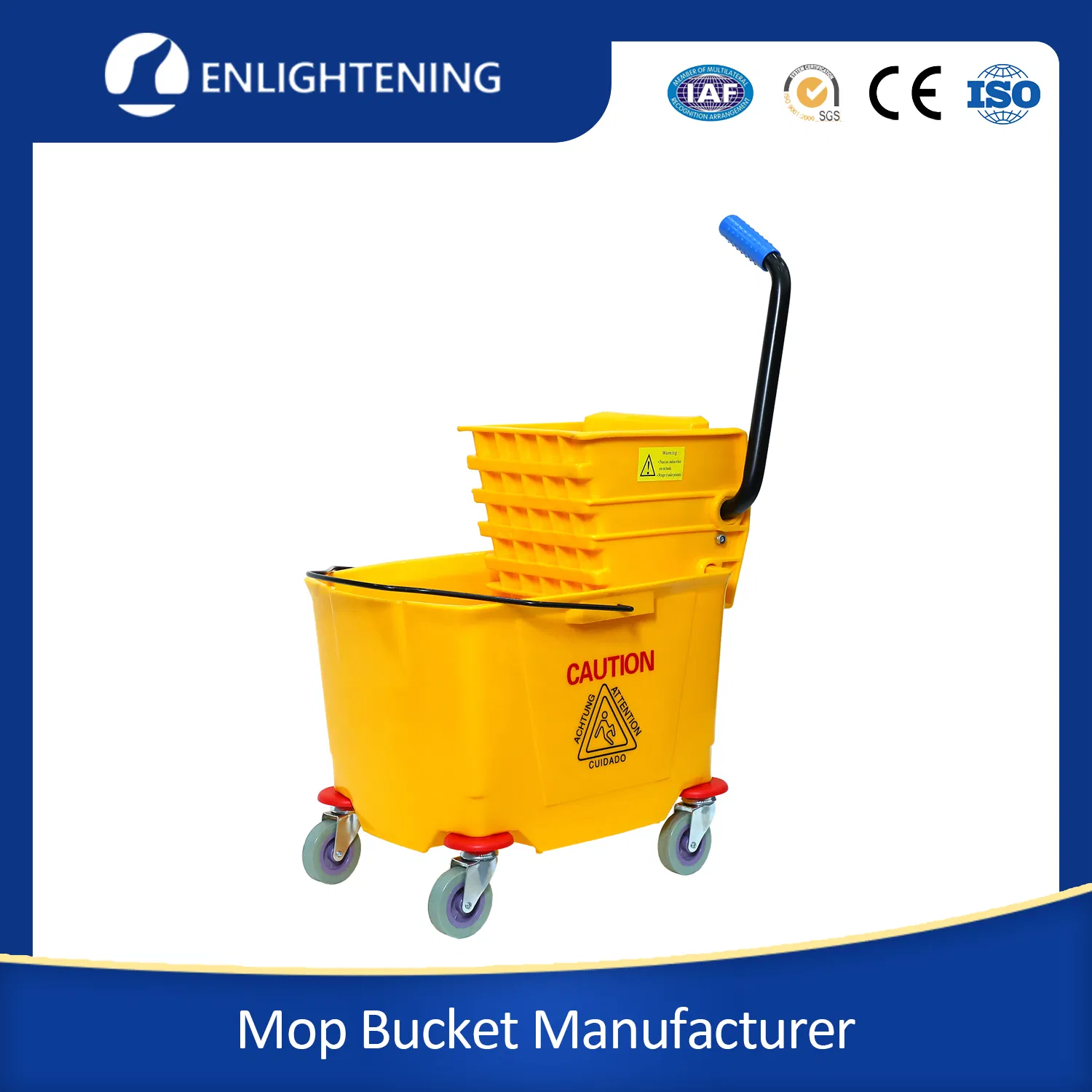 Best Heavy Duty Recycled Commercial Cleaning Squeeze Floor Flat Plastic Spin Mop and Bucket Supplier with Wringer Set for Sale