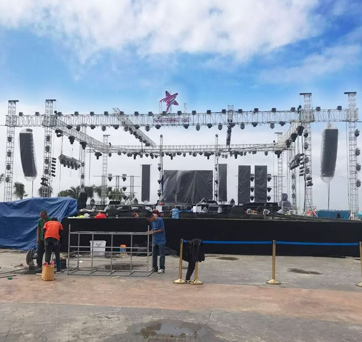 Outdoor Portable Exhibition Concert Events Wedding Stage Lighting Show Speaker Aluminum Truss with Curved Roof LED Display Truss TUV SGS CE