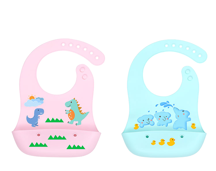 Top Sale Silicone Bib Teether Silicone Baby Teething Bib Baberos Set Printing Feeding Silicona Bandana Waterproof Baby Bib