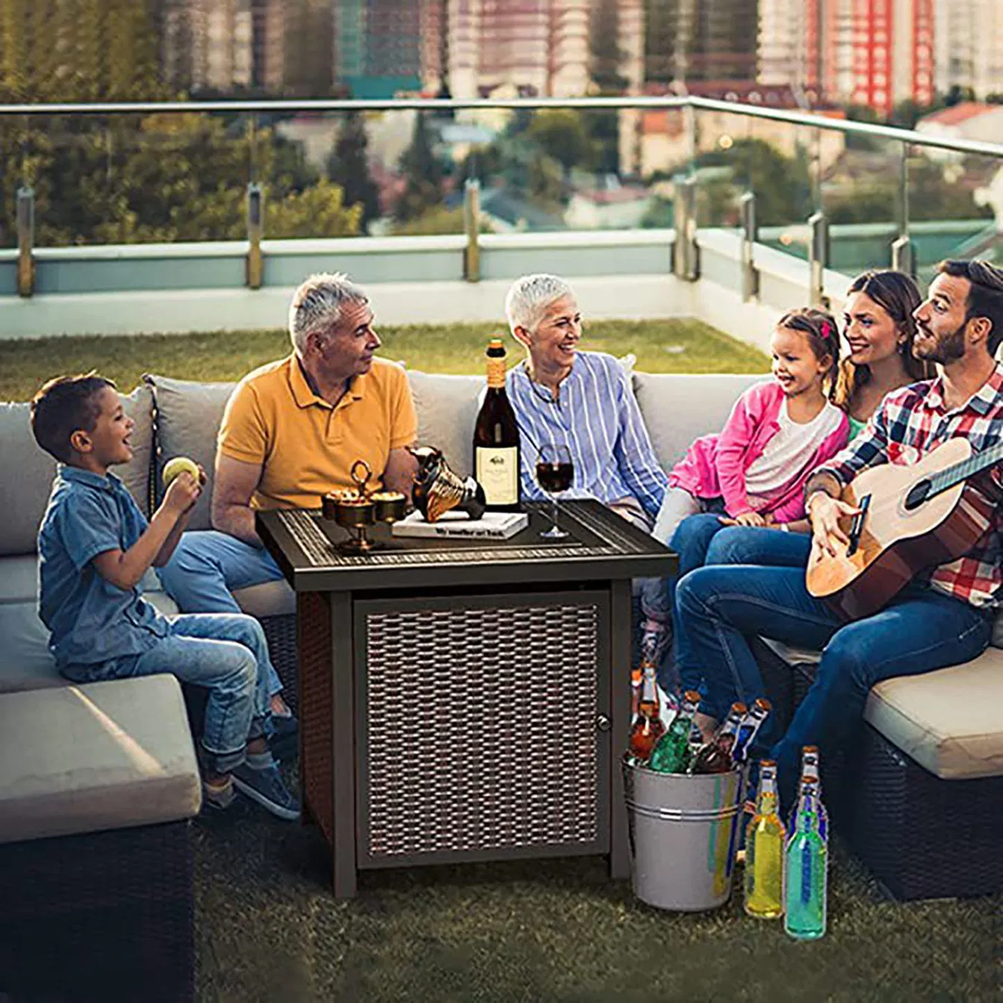 Уличный газовый костёр из стали Corten