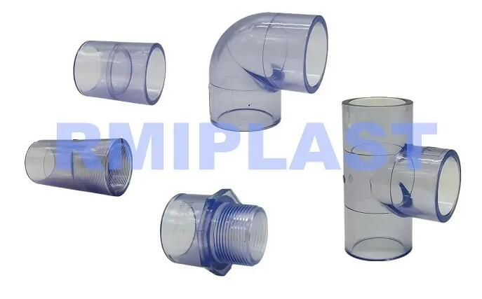 Clear PVC Cross of DIN Pn16 Clear UPVC Pipe Fittings Plastic Four Way Cross by DIN Pn16 for Water Supply