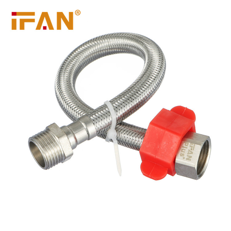 Ifan Factory Supplier Stainless Steel Bathroom Basin Water Heater Connector Flexible Braided Plumbing Hose